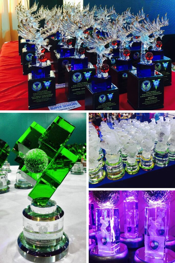 Rizgolf Premium Glass Trophies